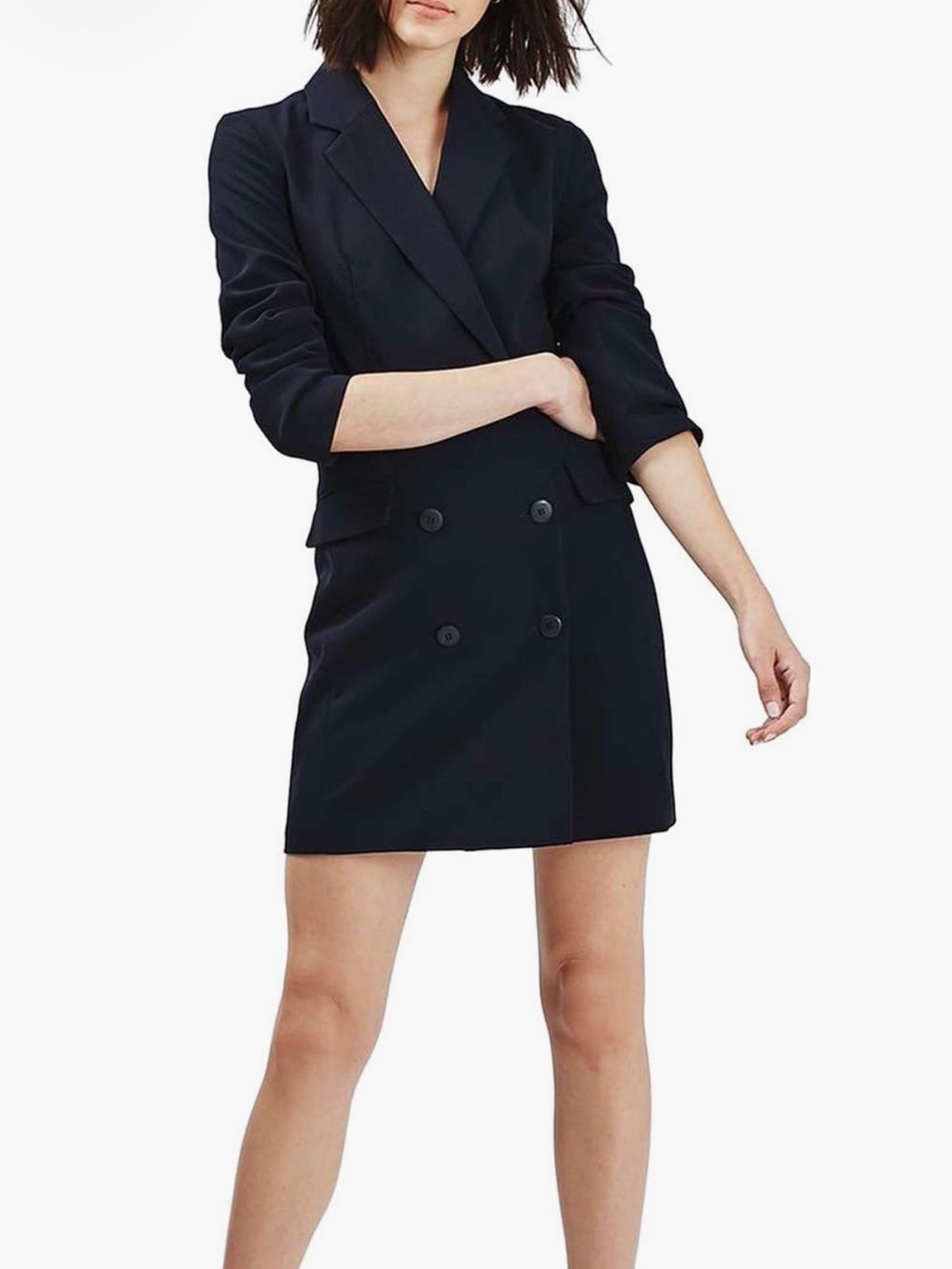 TOPSHOP Navy Double-Breasted Blazer Dress